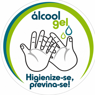Adesivo redondo alcool gel 6cm diametro