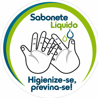 Adesivo redondo sabonete liquido 6cm diametro