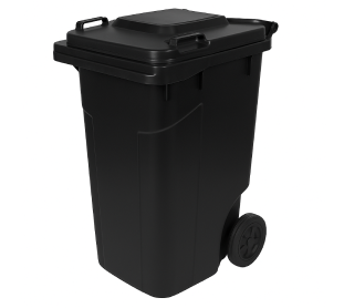 Conteiner com rodas 0240 litros preto  plestin