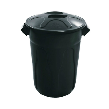 Cesto plástico com tampa 100 litros preta jsn