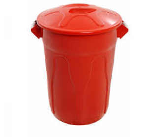 Cesto plástico com tampa 040 litros vermelho jsn