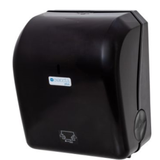 Dispenser papel toalha bobina preto exaccta plus