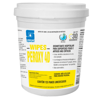 Wipes peroxy 4d detergente desinfetante hospitalar pote 150 unidades