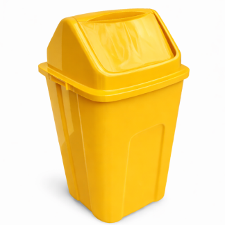 Lixeira com tampa basculante 060 litros amarelo tonk