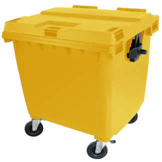 Conteiner 1000l com rodas amarelo jsn