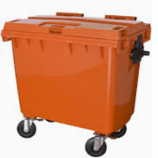 Conteiner 1000l com rodas laranja jsn