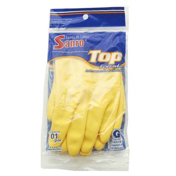 Luva de Latex Top Amarela Pequena 01 Par