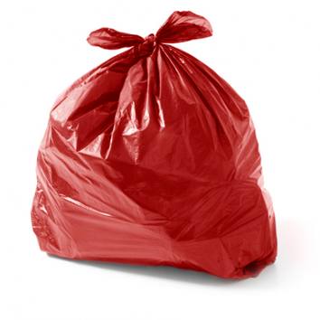 Saco para Lixo 40L Vermelho 100UN 50X60 - Médio - Equiv 0,04 JD