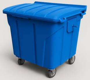 Conteiner com Rodas 1000 Litros Azul Plestin